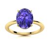 Image 1 : Natural 4.67 CTW Tanzanite Solitaire Ring 18K Yellow Gold