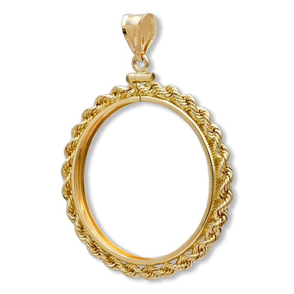 14K Gold Screw-Top Rope Polished Bezel - 16.5 mm