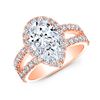 Image 3 : Natural 2.42 CTW Pear Cut Split Shank Diamond Engagement Ring 18KT Rose Gold