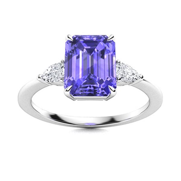 Natural 2.92 CTW Tanzanite & Diamond Engagement Ring 14K White Gold