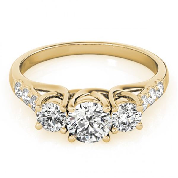 Natural 0.75 ctw Diamond 3 Stone Ring 14k Yellow Gold