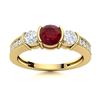 Image 1 : Natural 0.98 CTW Ruby & Diamond Engagement Ring 14K Yellow Gold
