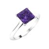 Image 2 : Natural 1.09 CTW Amethyst Solitaire Ring 18K White Gold