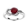 Image 1 : Natural 0.59 CTW Ruby Solitaire Ring 18K White Gold