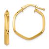 Image 1 : 14k Yellow Gold Hexagon Hoop Earrings