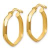 Image 2 : 14k Yellow Gold Hexagon Hoop Earrings