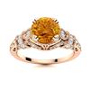 Image 1 : Natural 1.05 CTW Citrine & Diamond Engagement Ring 14K Rose Gold