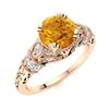 Image 2 : Natural 1.05 CTW Citrine & Diamond Engagement Ring 14K Rose Gold