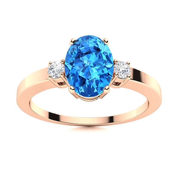 Natural 2.38 CTW Topaz & Diamond  Engagement Ring 18K Rose Gold