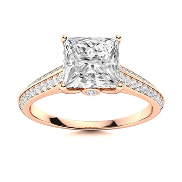 Natural 1.62 CTW Topaz & Diamond  Engagement Ring 18K Rose Gold