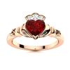 Image 1 : Natural 0.65 CTW Garnet & Diamond Engagement Ring 14K Rose Gold