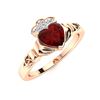Image 2 : Natural 0.65 CTW Garnet & Diamond Engagement Ring 14K Rose Gold