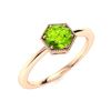 Image 2 : Natural 0.61 CTW Peridot Solitaire Ring 14K Rose Gold