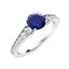 Image 2 : Natural 1.01 CTW Sapphire & Diamond Engagement Ring 18K White Gold