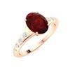 Image 2 : Natural 1.41 CTW Garnet & Diamond Engagement Ring 18K Rose Gold
