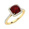 Image 2 : Natural 1.16 CTW Garnet & Diamond Engagement Ring 14K Yellow Gold