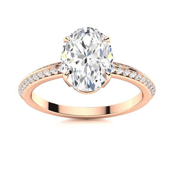 Natural 4.30 CTW Topaz & Diamond  Engagement Ring 14K Rose Gold