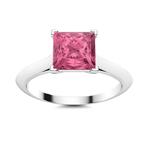Natural 1.21 CTW Tourmaline Solitaire Ring 14K White Gold