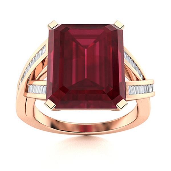 Natural 2.66 CTW Ruby & Diamond Engagement Ring 14K Rose Gold