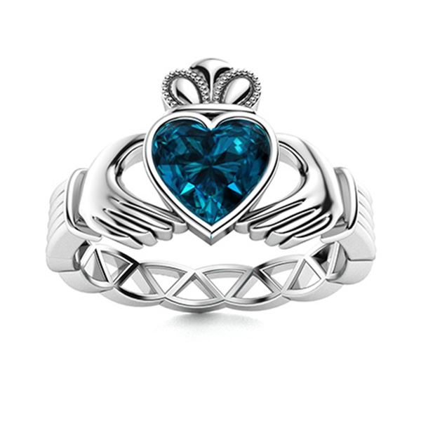 Natural 1.55 CTW Topaz Solitaire Ring 14K White Gold