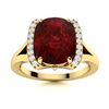 Image 1 : Natural 3.18 CTW Garnet & Diamond Engagement Ring 14K Yellow Gold