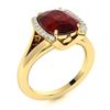 Image 2 : Natural 3.18 CTW Garnet & Diamond Engagement Ring 14K Yellow Gold