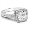 Image 1 : Natural 2.04 CTW Asscher & Round Cut Diamond Engagement Ring 14KT White Gold