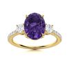 Image 1 : Natural 4.33 CTW Amethyst & Diamond Engagement Ring 14K Yellow Gold
