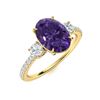 Image 2 : Natural 4.33 CTW Amethyst & Diamond Engagement Ring 14K Yellow Gold