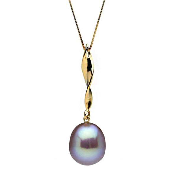 Metallic Lavender Freshwater Drop-Shape Pearl Icicle Pendant, 11.0-12.0mm