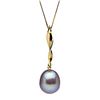 Image 1 : Metallic Lavender Freshwater Drop-Shape Pearl Icicle Pendant, 11.0-12.0mm