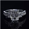 Image 4 : Natural 3.32 CTW Emerald Cut 3-Stone Diamond Ring 18KT White Gold