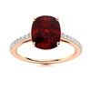 Image 1 : Natural 1.58 CTW Garnet & Diamond Engagement Ring 14K Rose Gold