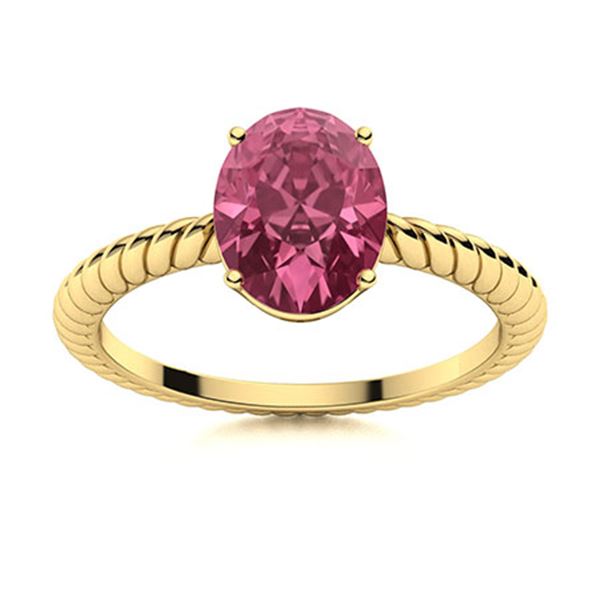 Natural 2.56 CTW Tourmaline Solitaire Ring 14K Yellow Gold