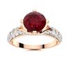 Image 1 : Natural 1.85 CTW Ruby & Diamond Engagement Ring 18K Rose Gold