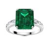 Image 1 : Natural 4.69 CTW Emerald & Diamond Engagement Ring 18K White Gold