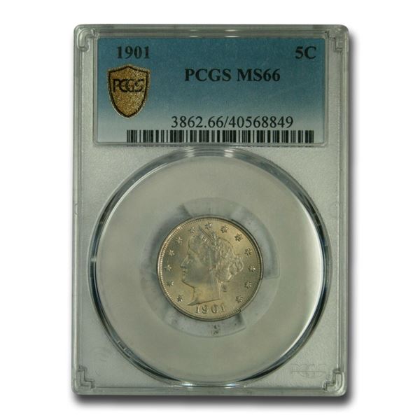 1901 Liberty Head V Nickel MS-66 PCGS