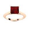 Image 1 : Natural 0.96 CTW Garnet Solitaire Ring 14K Rose Gold