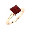Image 2 : Natural 0.96 CTW Garnet Solitaire Ring 14K Rose Gold