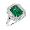 Image 2 : Natural 2.03 CTW Emerald & Diamond Engagement Ring 18K White Gold