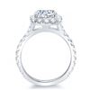 Image 3 : Natural 2.12 CTW Halo Asscher Cut Diamond Engagement Set 18KT White Gold