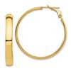 Image 1 : 14k Yellow Gold Omega Back Hoop Earrings - 5x36 mm