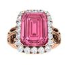 Image 1 : Natural 4.56 CTW Tourmaline & Diamond Engagement Ring 14K Rose Gold