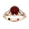Image 1 : Natural 1.18 CTW Garnet & Diamond Engagement Ring 18K Rose Gold