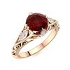 Image 2 : Natural 1.18 CTW Garnet & Diamond Engagement Ring 18K Rose Gold