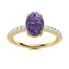 Image 1 : Natural 2.38 CTW Iolite & Diamond Engagement Ring 18K Yellow Gold