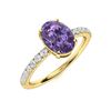 Image 2 : Natural 2.38 CTW Iolite & Diamond Engagement Ring 18K Yellow Gold