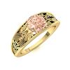 Image 2 : Natural 0.62 CTW Morganite Solitaire Ring 18K Yellow Gold