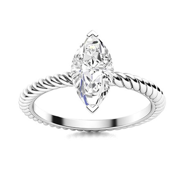Natural 1.27 CTW Diamond Solitaire Ring 18K White Gold