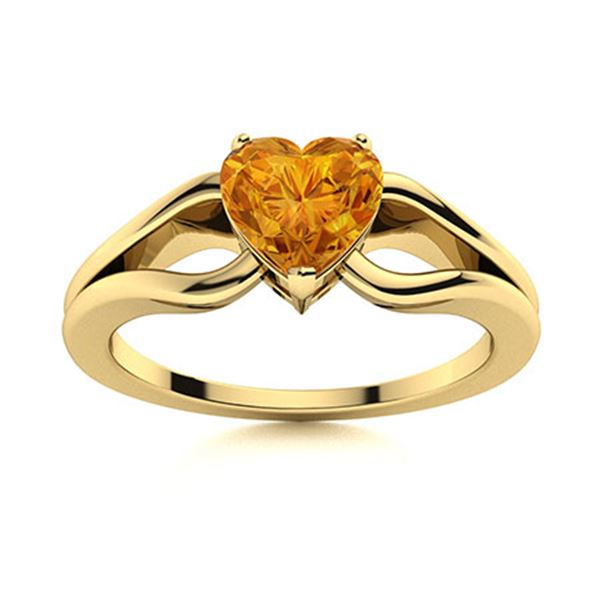 Natural 0.42 CTW Citrine Solitaire Ring 18K Yellow Gold